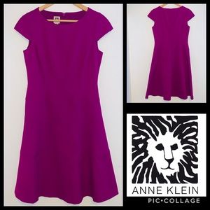 🦋Anne Klein Purple Cap Sleeve A-Line Dress